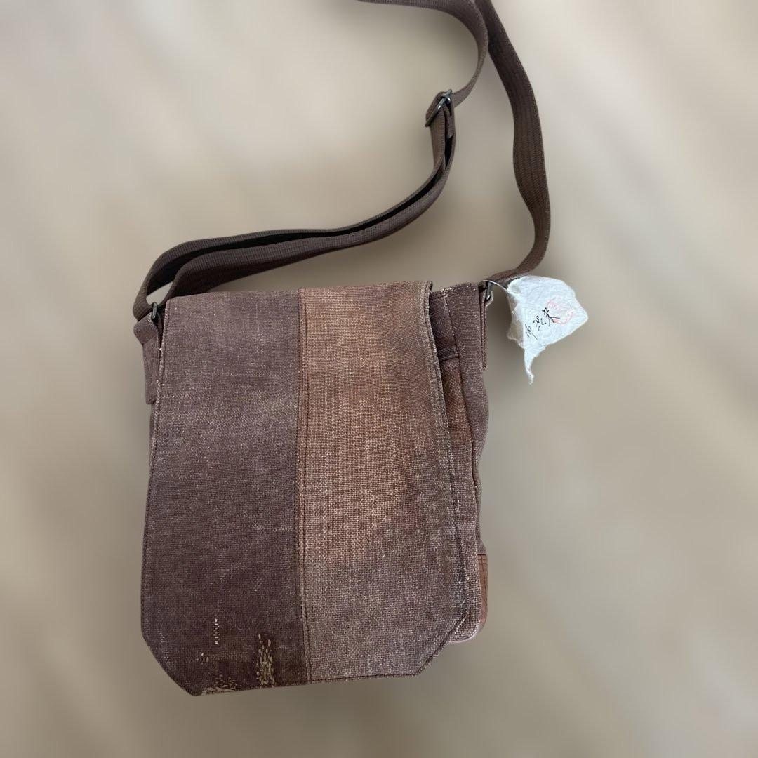 酒袋　柿渋染め　ショルダーバッグ