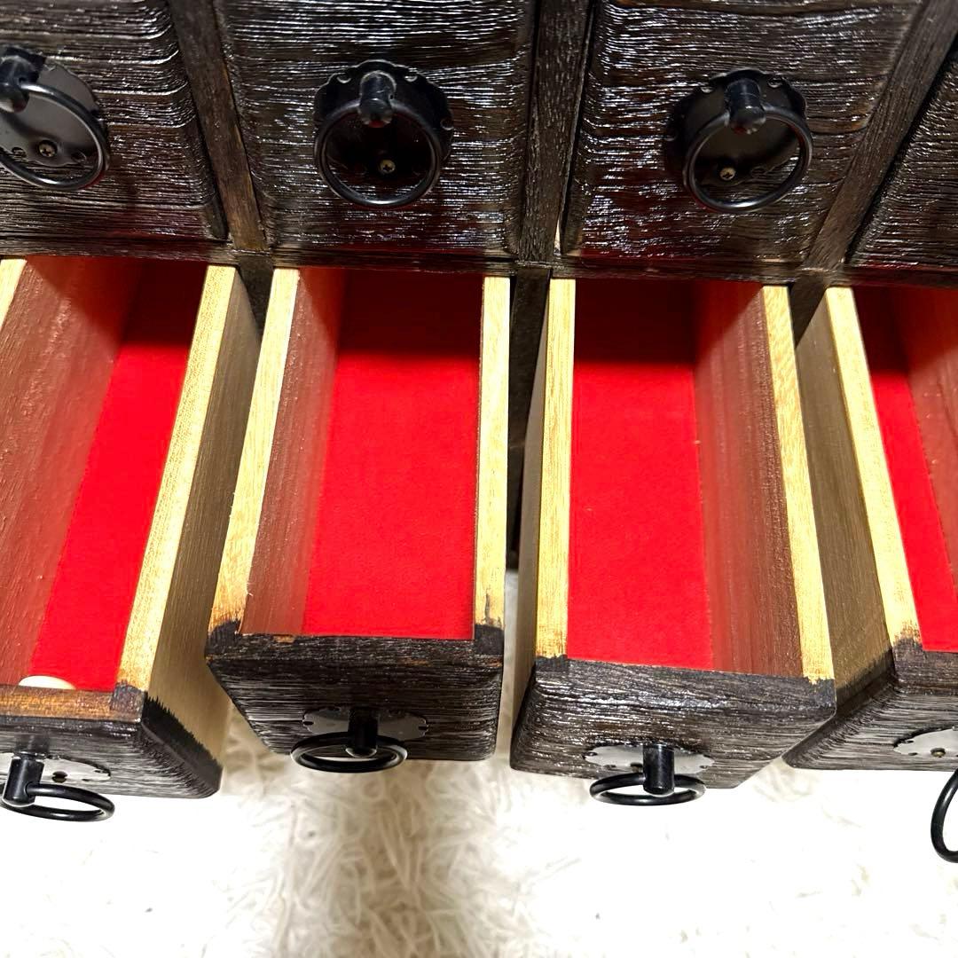 薬箪笥 薬草棚 小物入れ 収納ボックス 古道具 引き出し棚　昭和レトロ