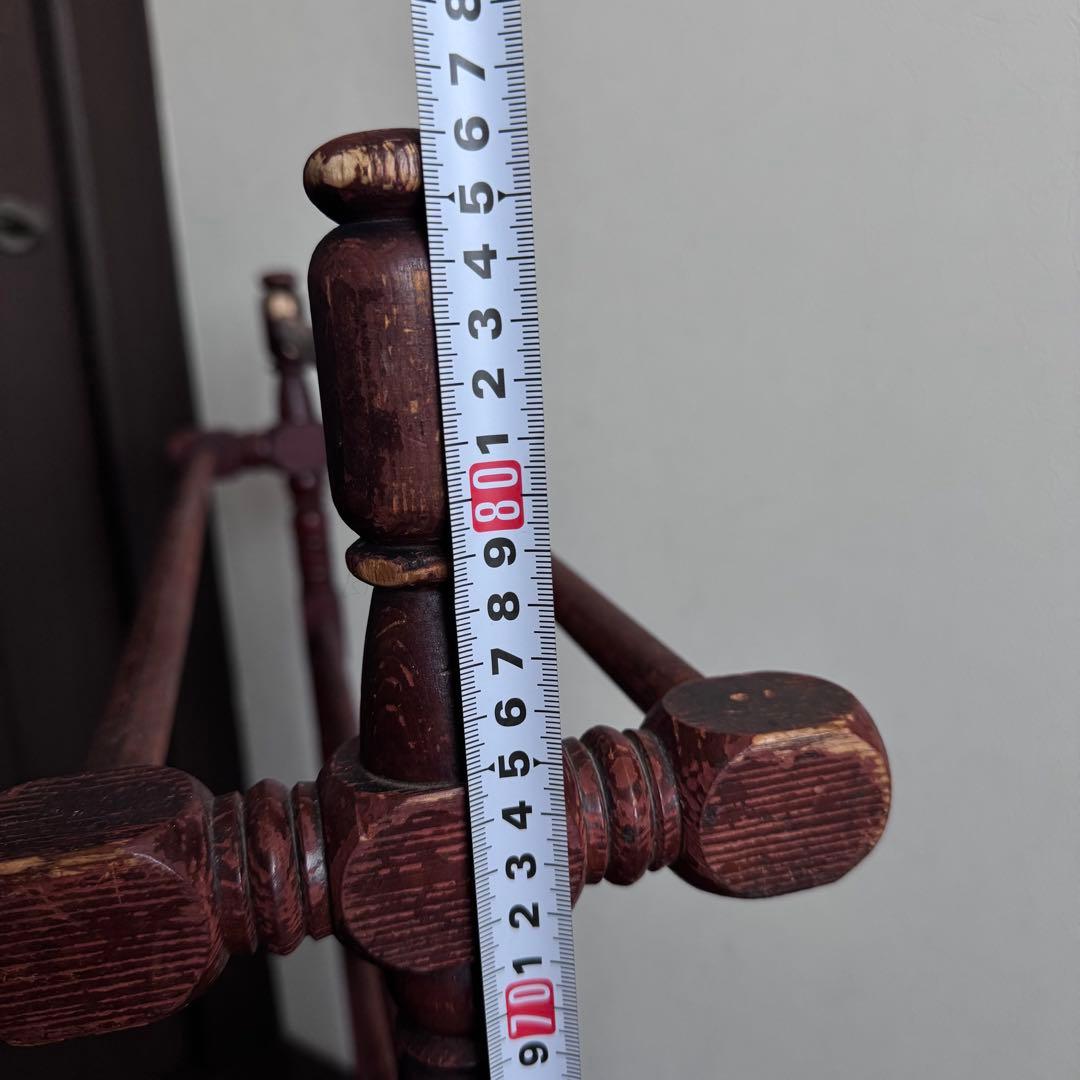 アンティーク 木製 タオルハンガー リネンラック ヴィンテージ 古家具 ブラウン