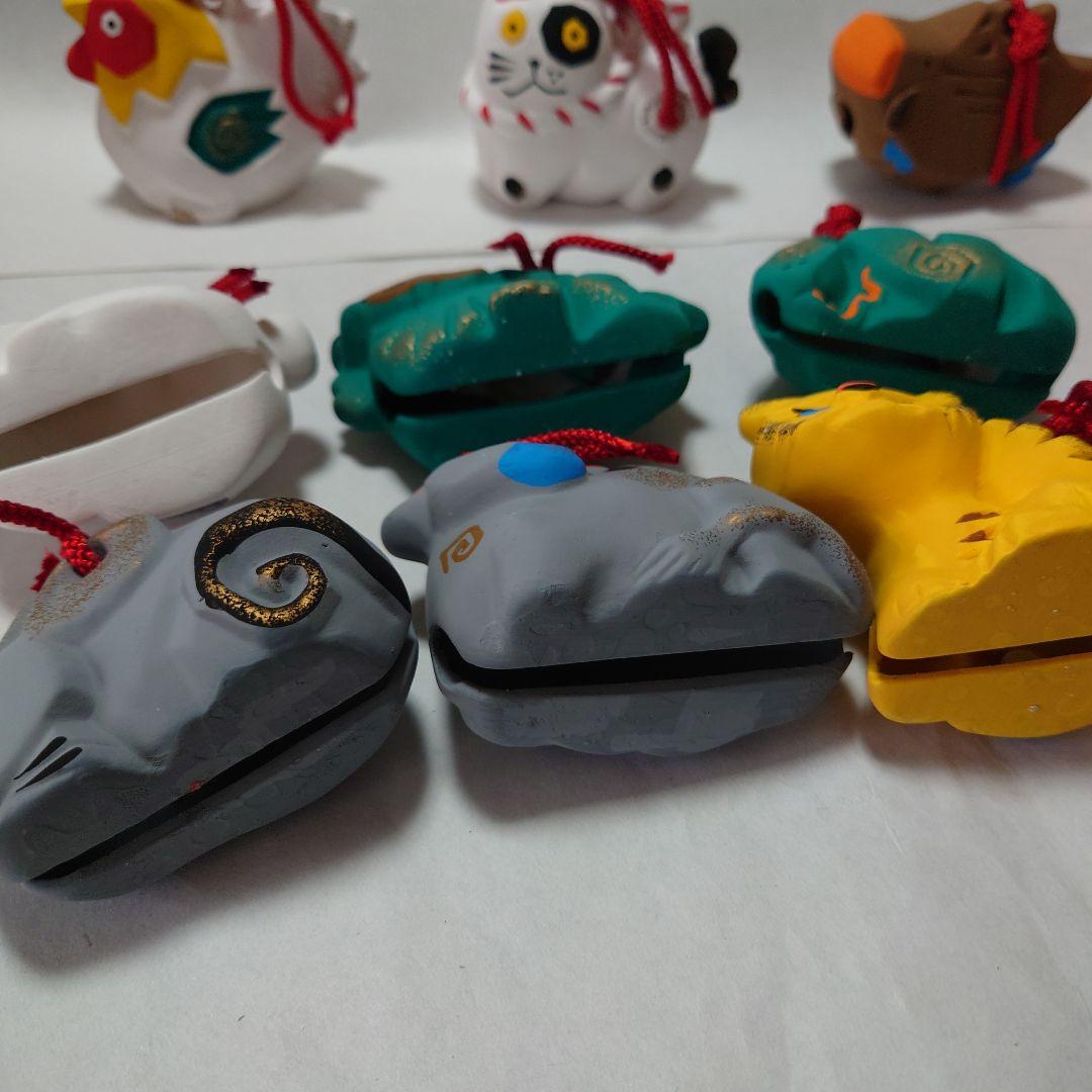 薬師窯　十二支　土鈴　干支　置物　12点セット　伝統工芸　郷土玩具