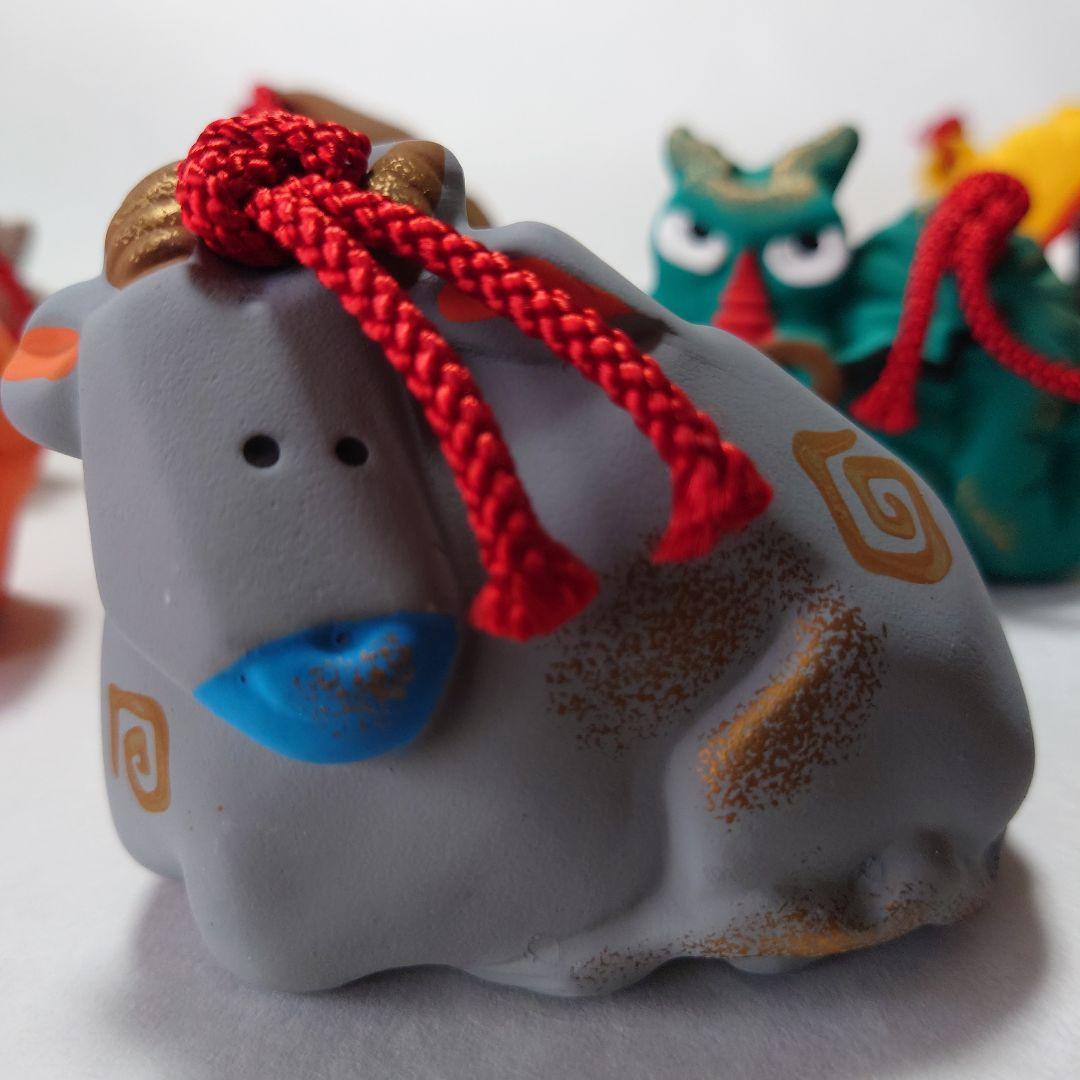 薬師窯　十二支　土鈴　干支　置物　12点セット　伝統工芸　郷土玩具