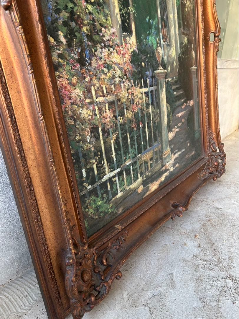 装飾的な風景画 油彩 大きめ