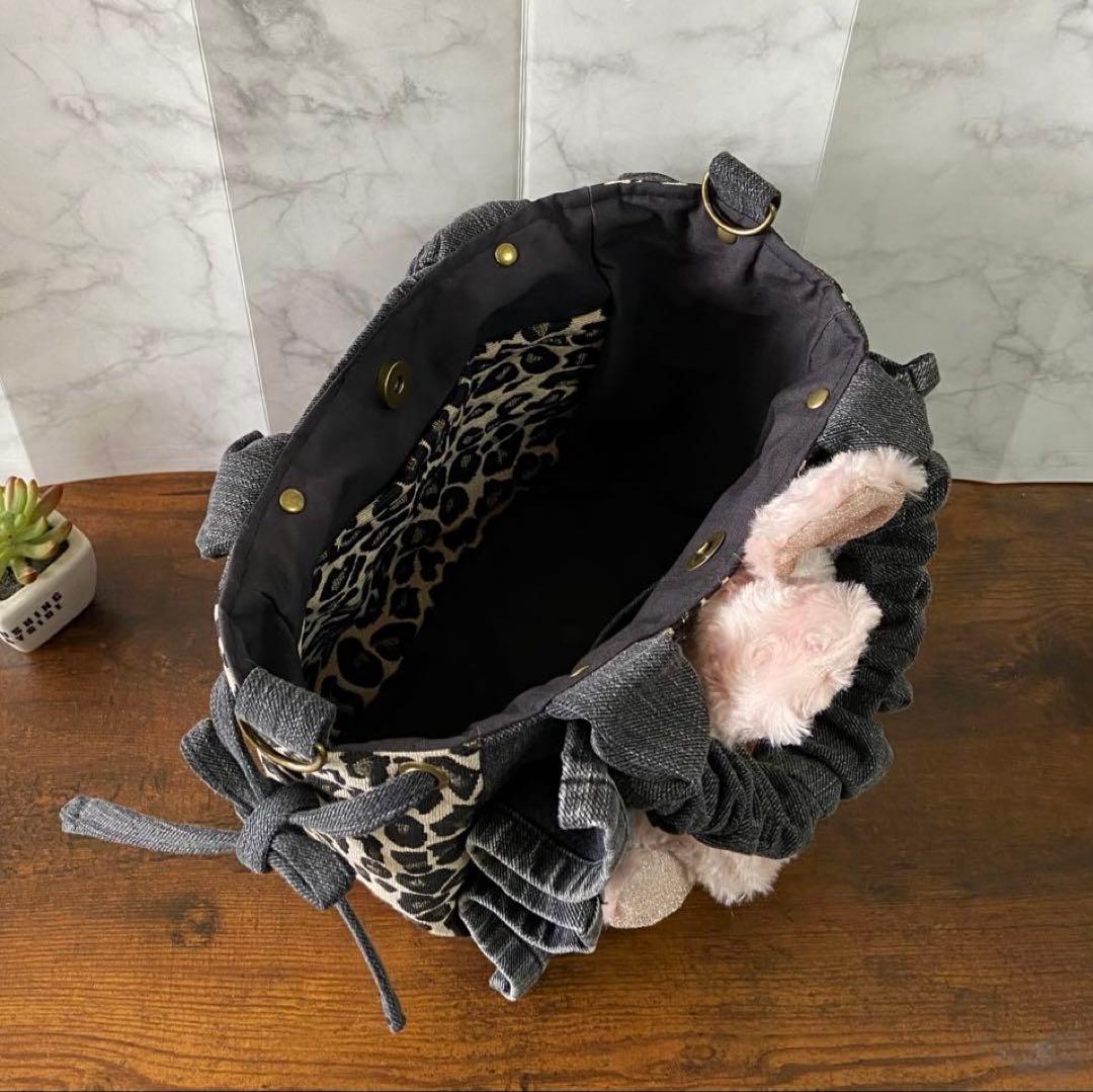 ね*】様 コヤンイサムチョン デニムリメイク【トートバッグ】 フリルバッグ ハン