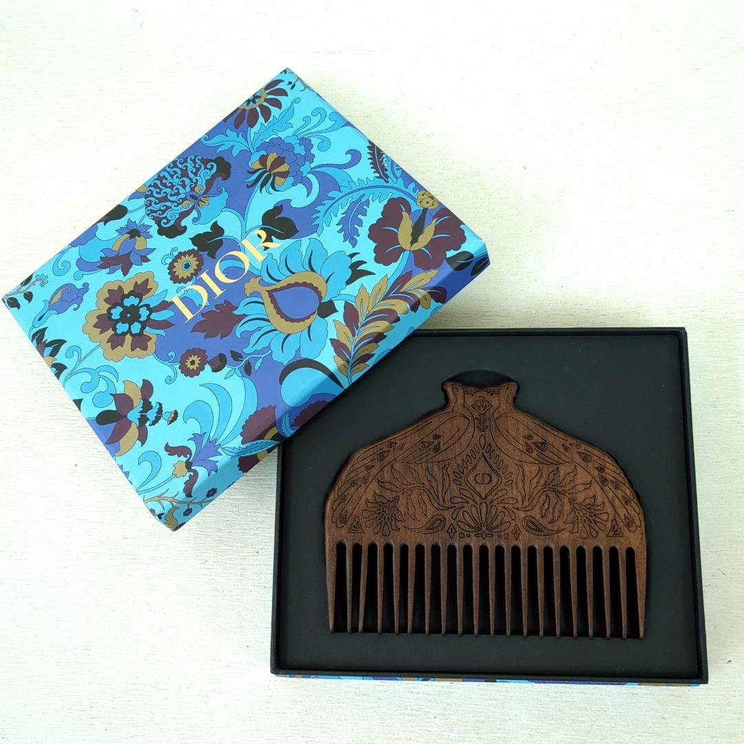 クリスチャンディオール ロゴ入り コーム くし ブラウン ウッド【美品】