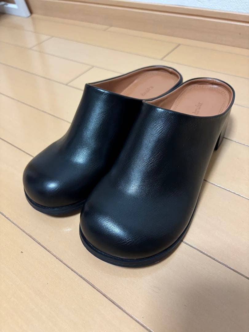 靴 anuke ecoleather heel slip-ons 37