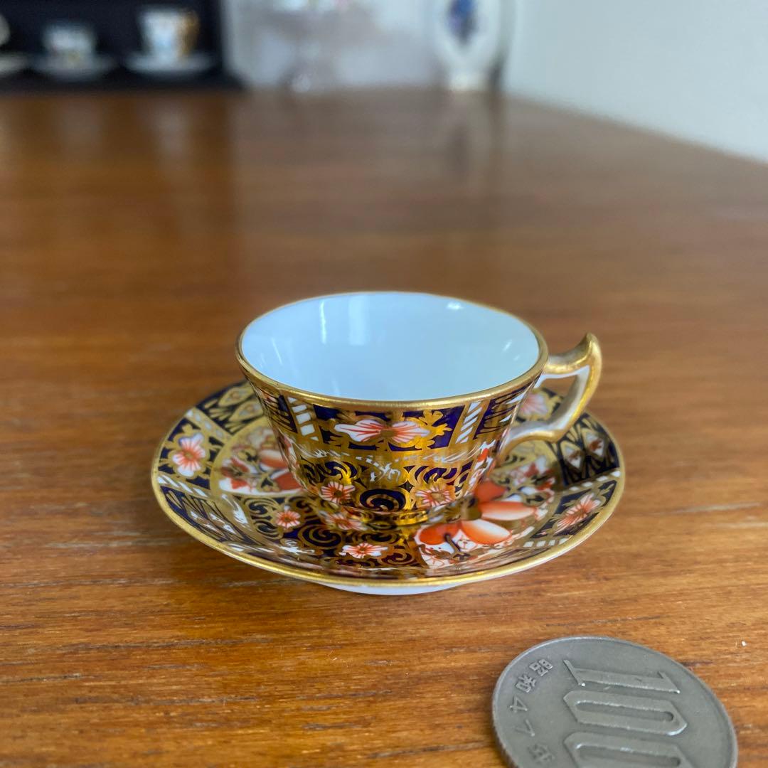 ロイヤルクラウンダービー イマリ ミニチュア　カップ　ソーサー　伊万里