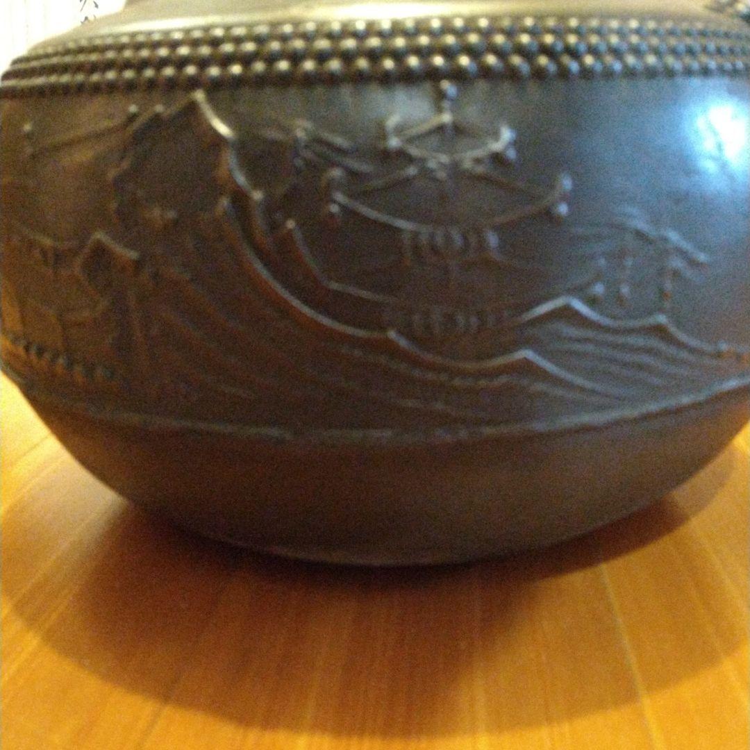 【逸品】茶道具　甑口釜　八景地紋　天猫　浄心極