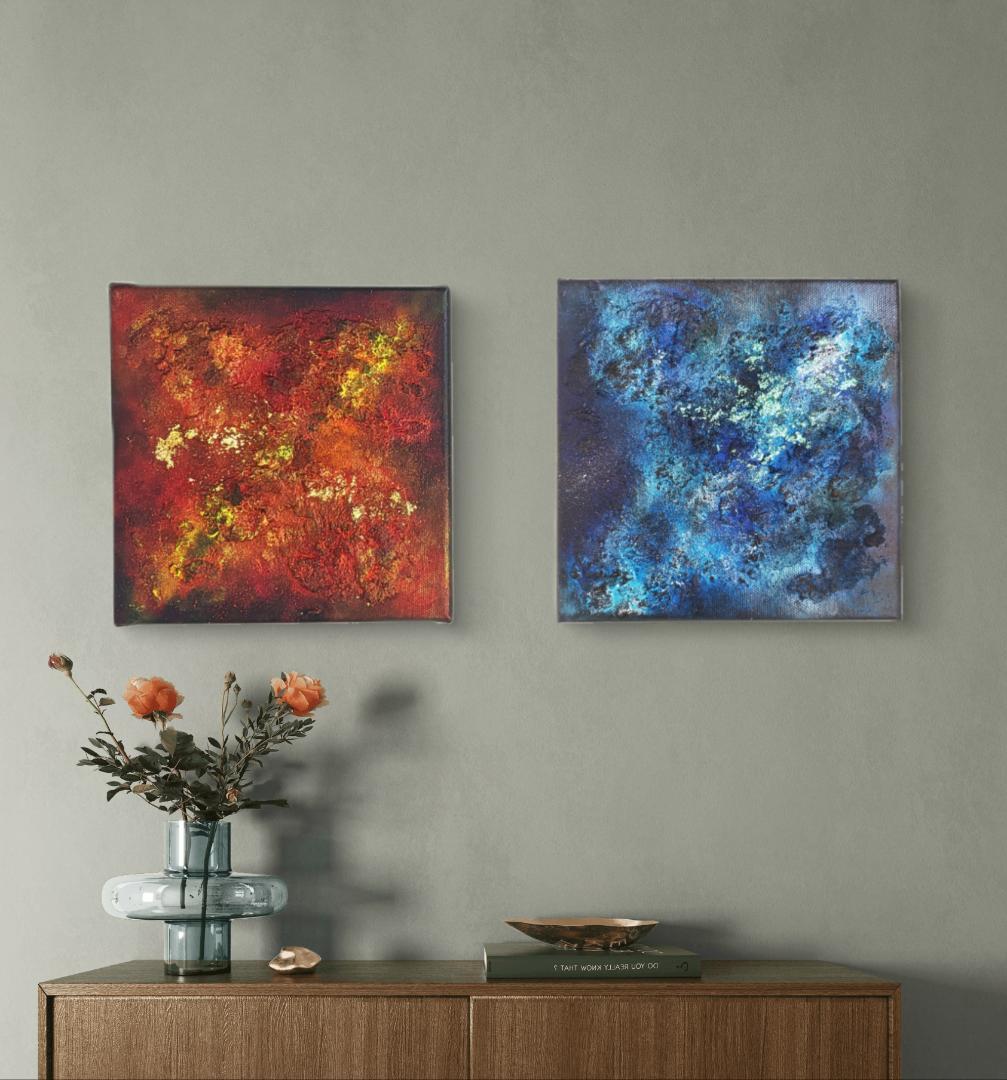 【専用】深海にあるもの / テクスチャーアート 18×18㎝ S0 モダン