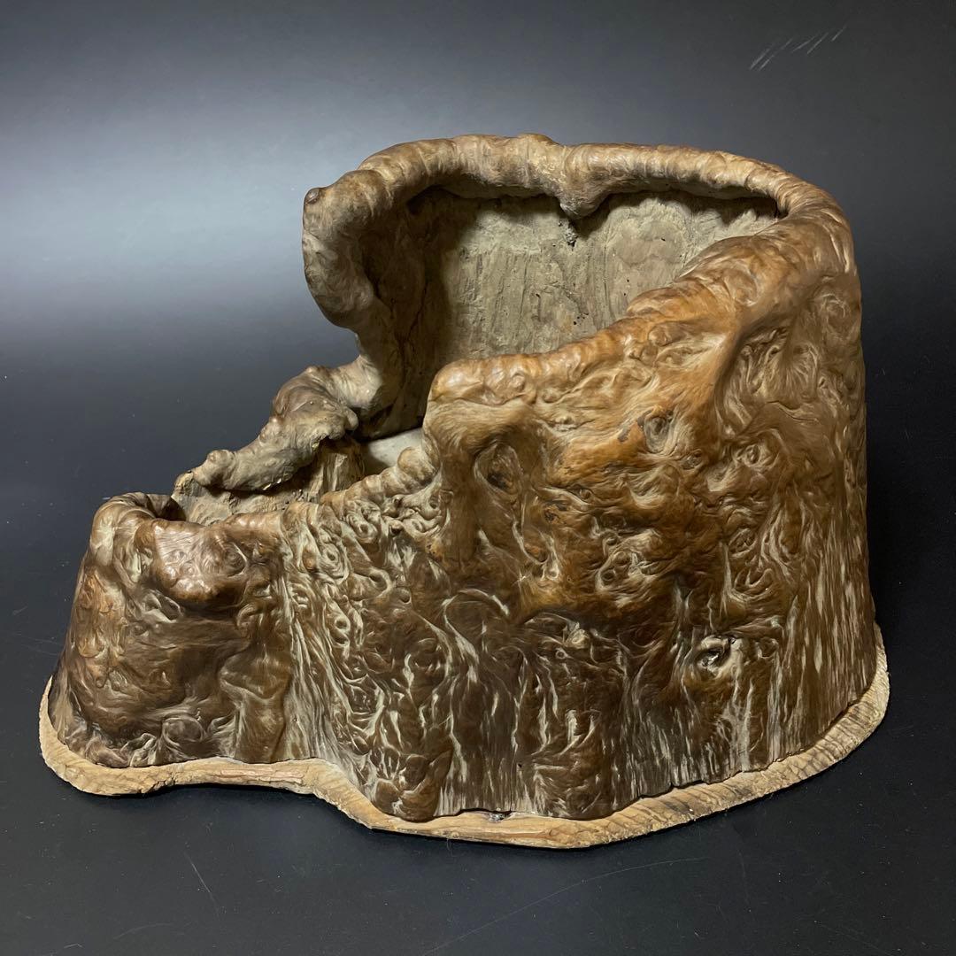 くり抜き盆火鉢　天然杢　2