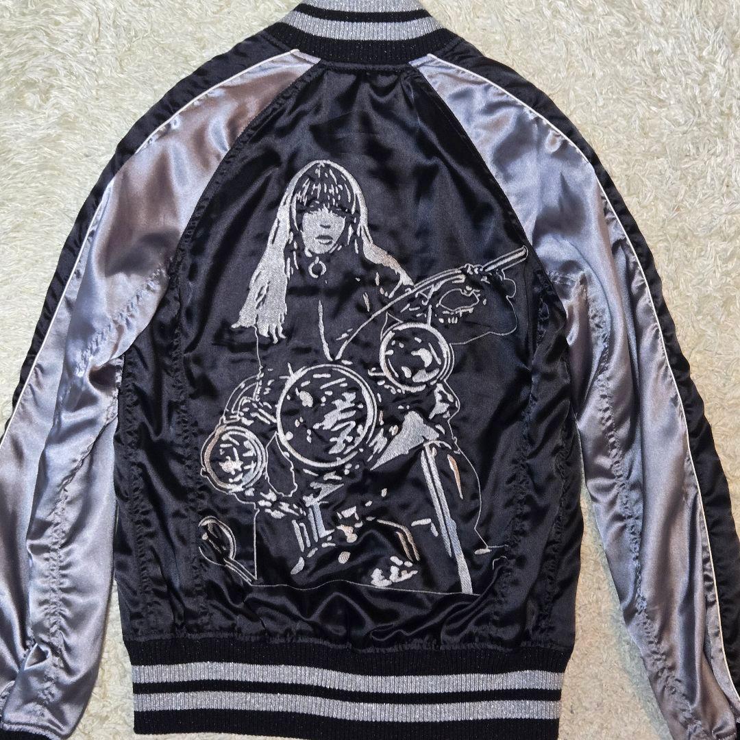 ヒステリックグラマー バイクガール スカジャン 2AB-5940　F 刺繍　灰黒