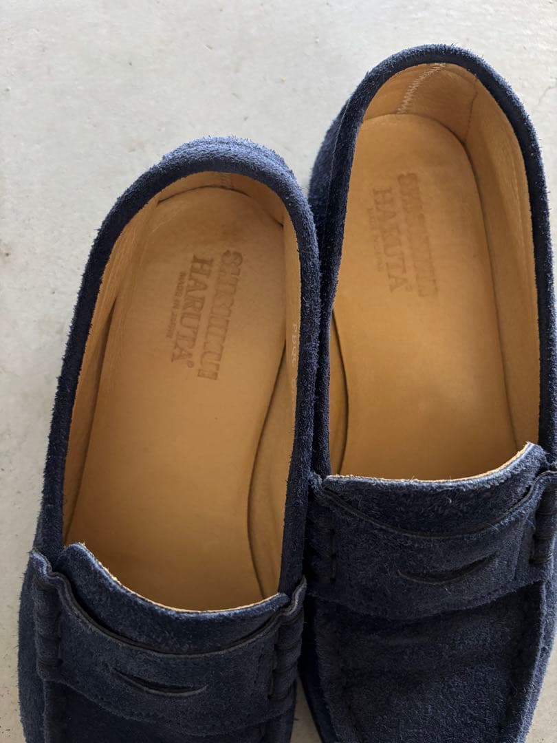 shishikui HARUTA ネイビー スエード ローファー