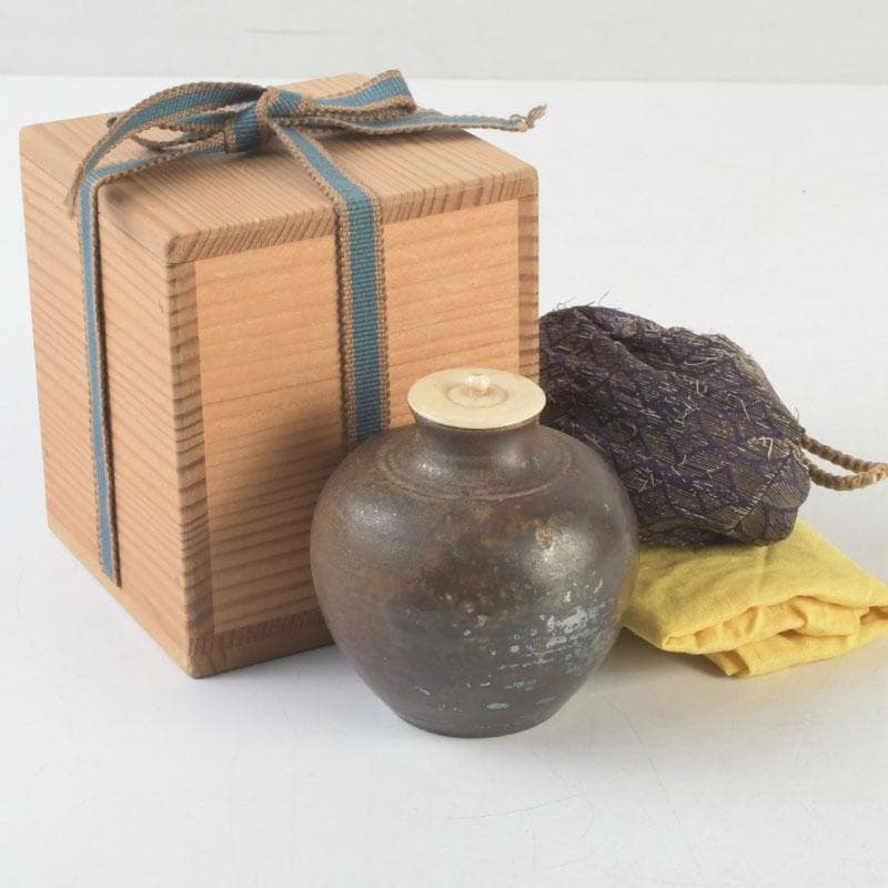 茶道具　瀬戸焼　茶入　仕覆・時代箱付　V　9734