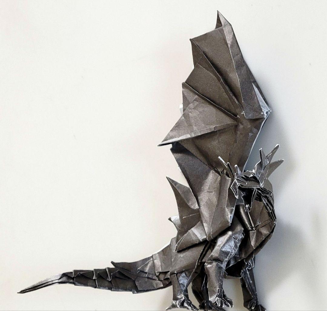 そらたん折り紙作品3点おまとめ( 銀ドラゴン・赤ドラゴン・金フェニックス)