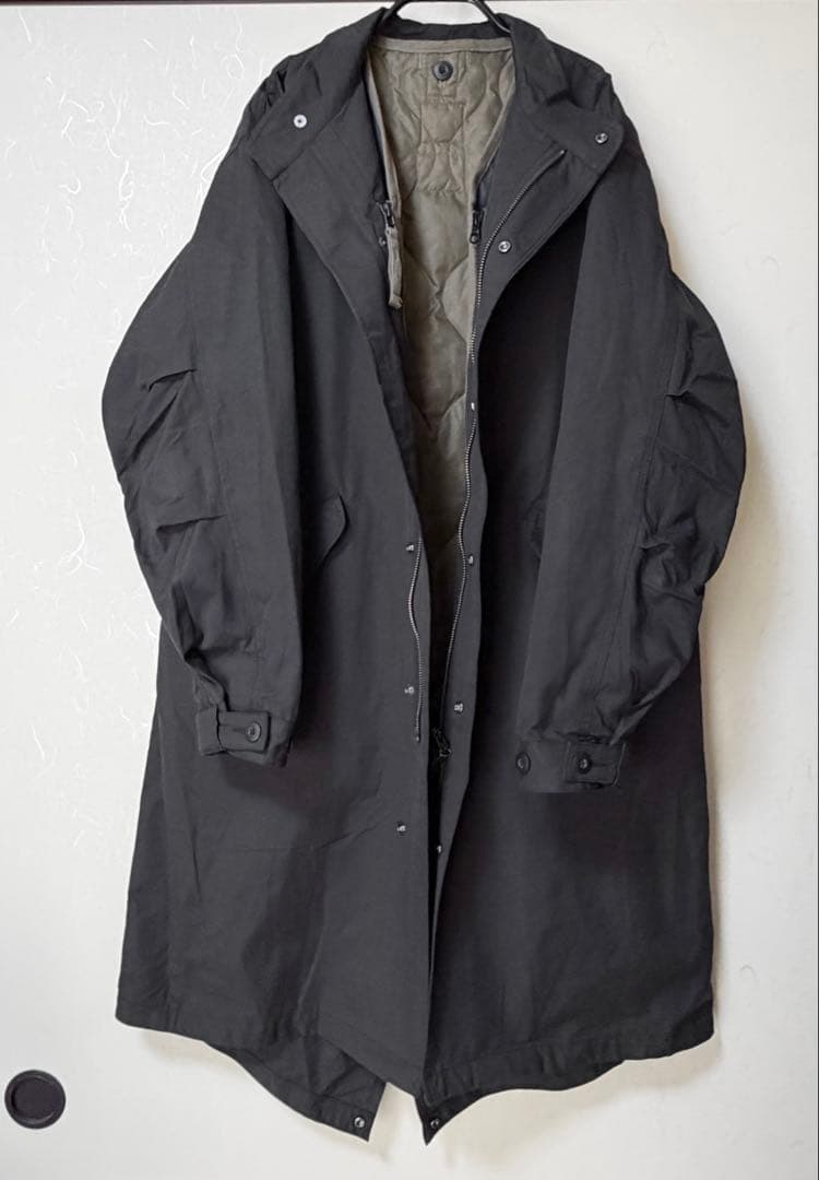 TAION / CR モッズコート（ライナー付属） ブラック(ダークオリーブ)