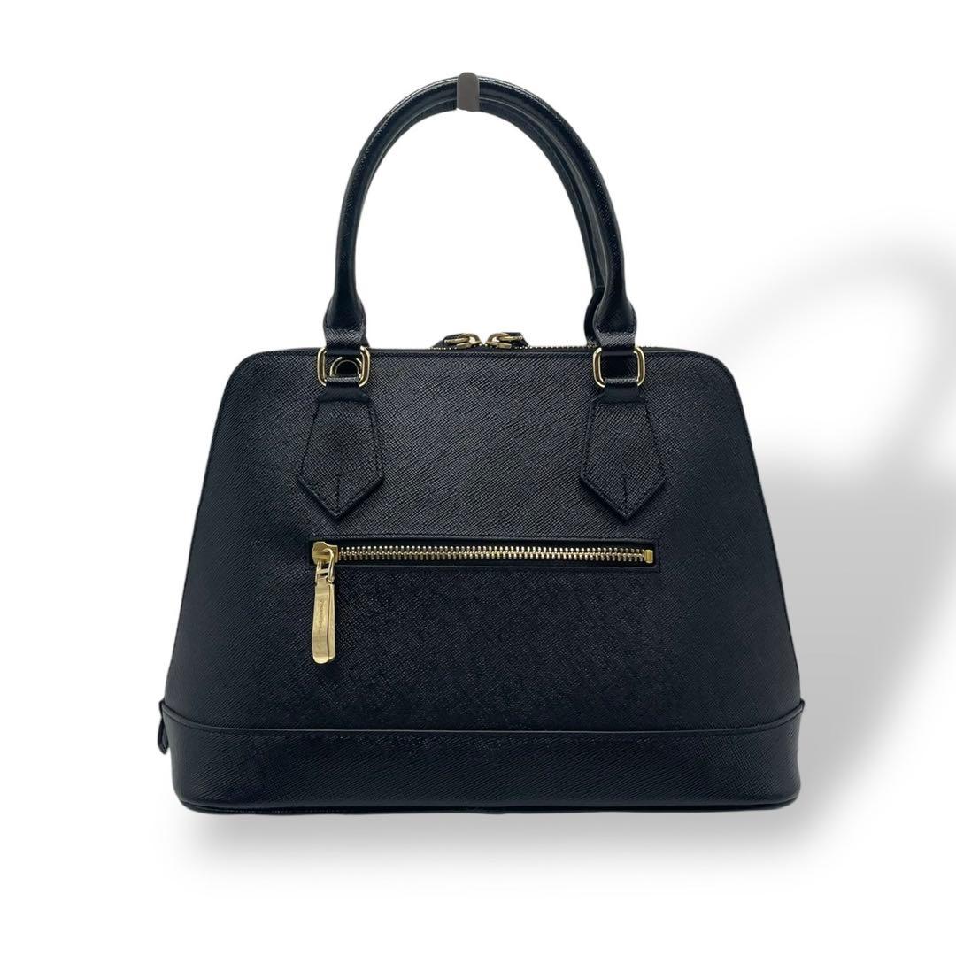 未使用級 サマンサタバサ ハンドバッグ 2way サフィアーノレザー ブラック