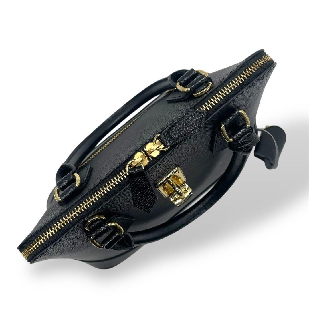 未使用級 サマンサタバサ ハンドバッグ 2way サフィアーノレザー ブラック