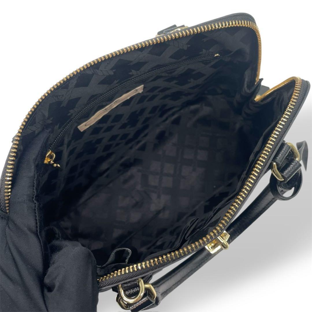 未使用級 サマンサタバサ ハンドバッグ 2way サフィアーノレザー ブラック