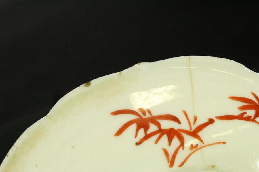 中国美術 赤絵 碗 瑠璃皿ニ客 角皿二客 まとめて(ZE502)