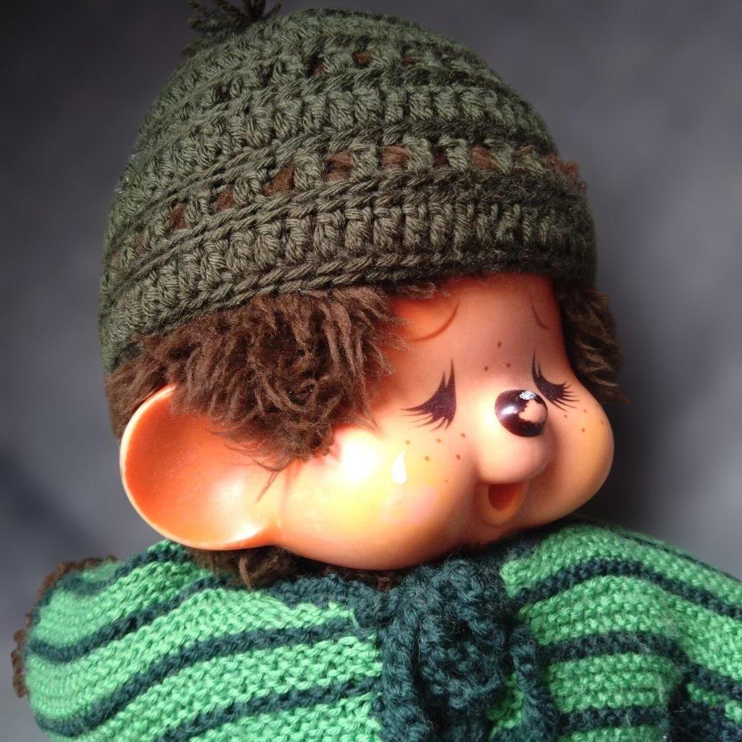 当時物昭和レトロセキグチ大きなモンチッチストライプセーターぬいぐるみ