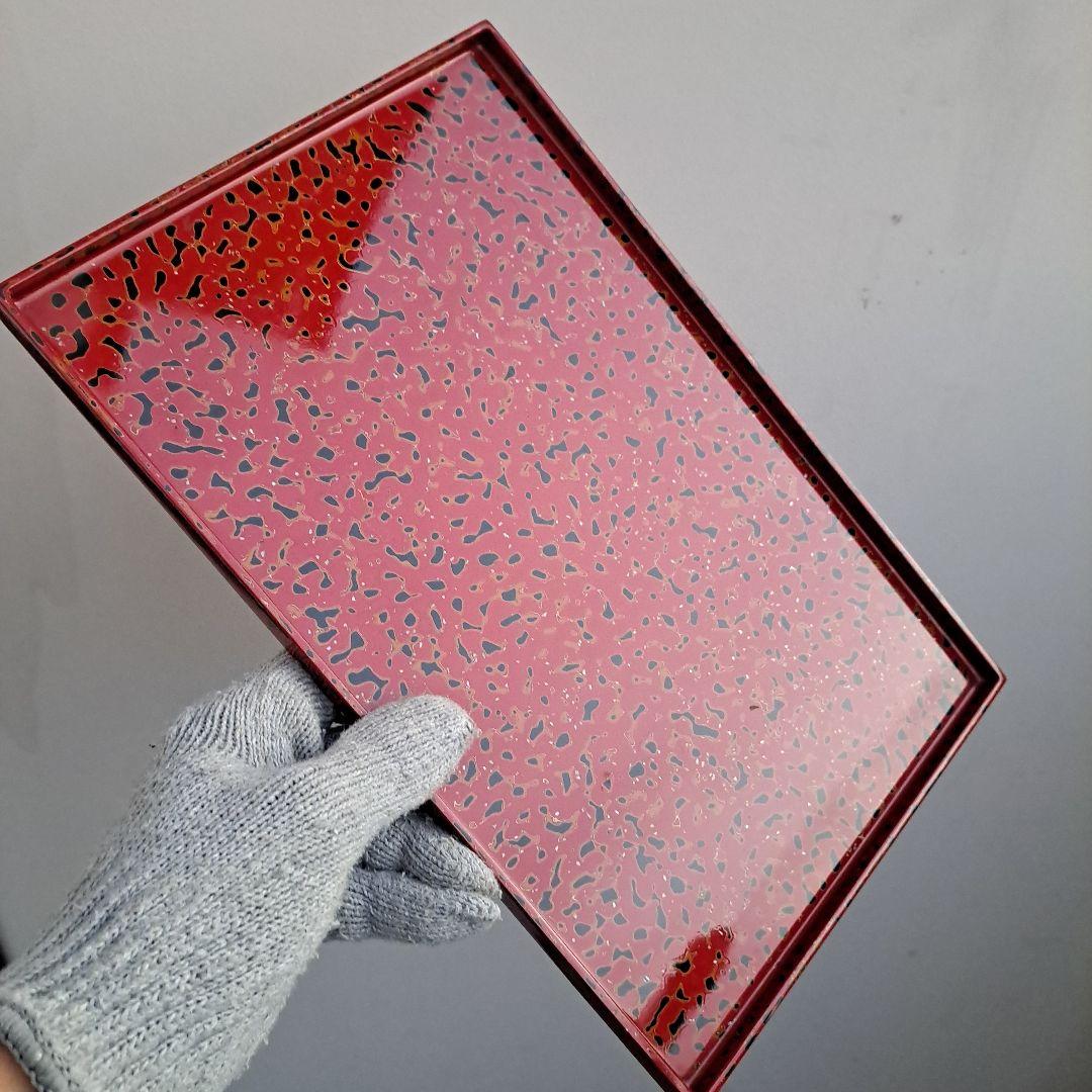 【津軽塗　尺1サイズ　長角卓上膳×1客】天然木製　唐塗\