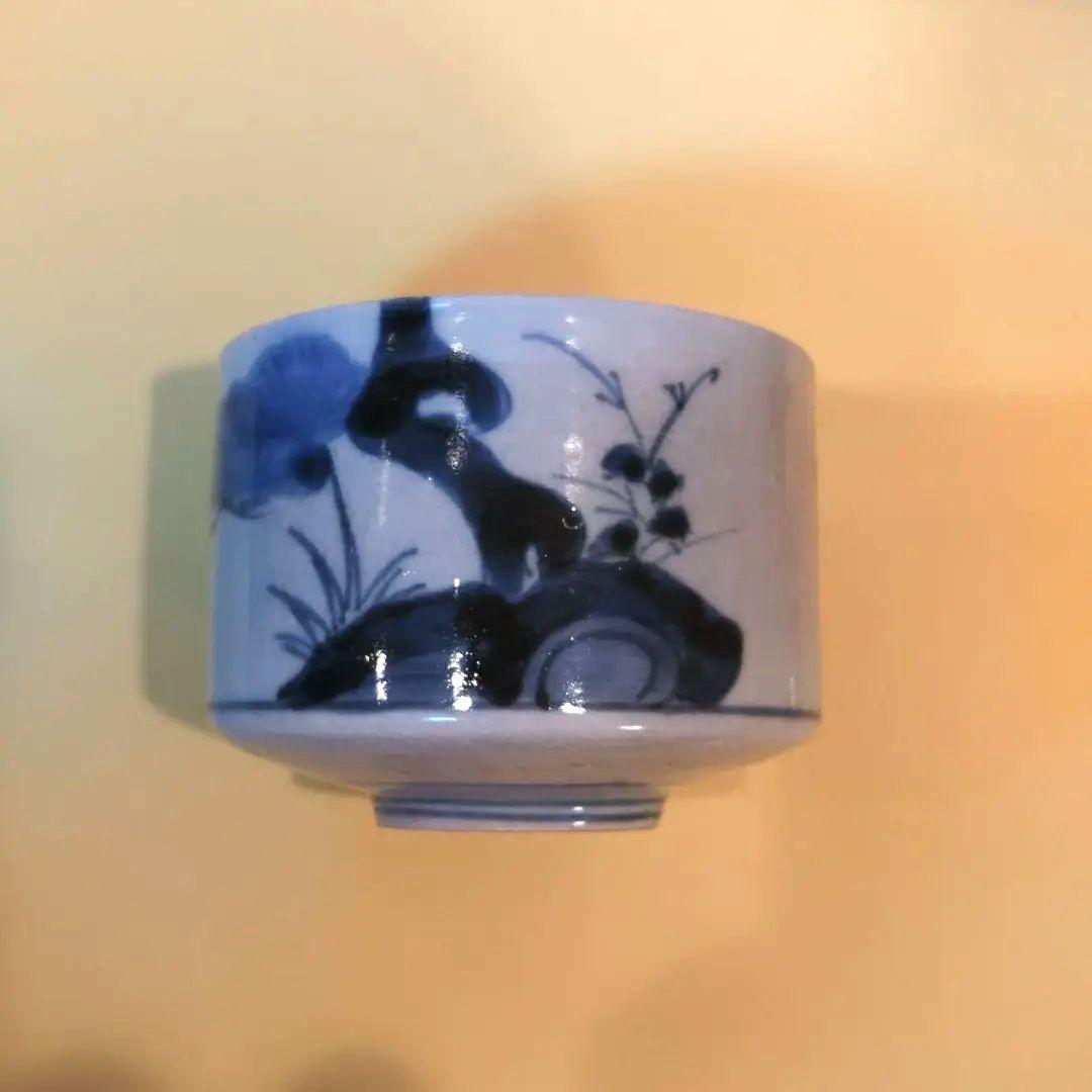 古伊万里　湯飲み　染付松文