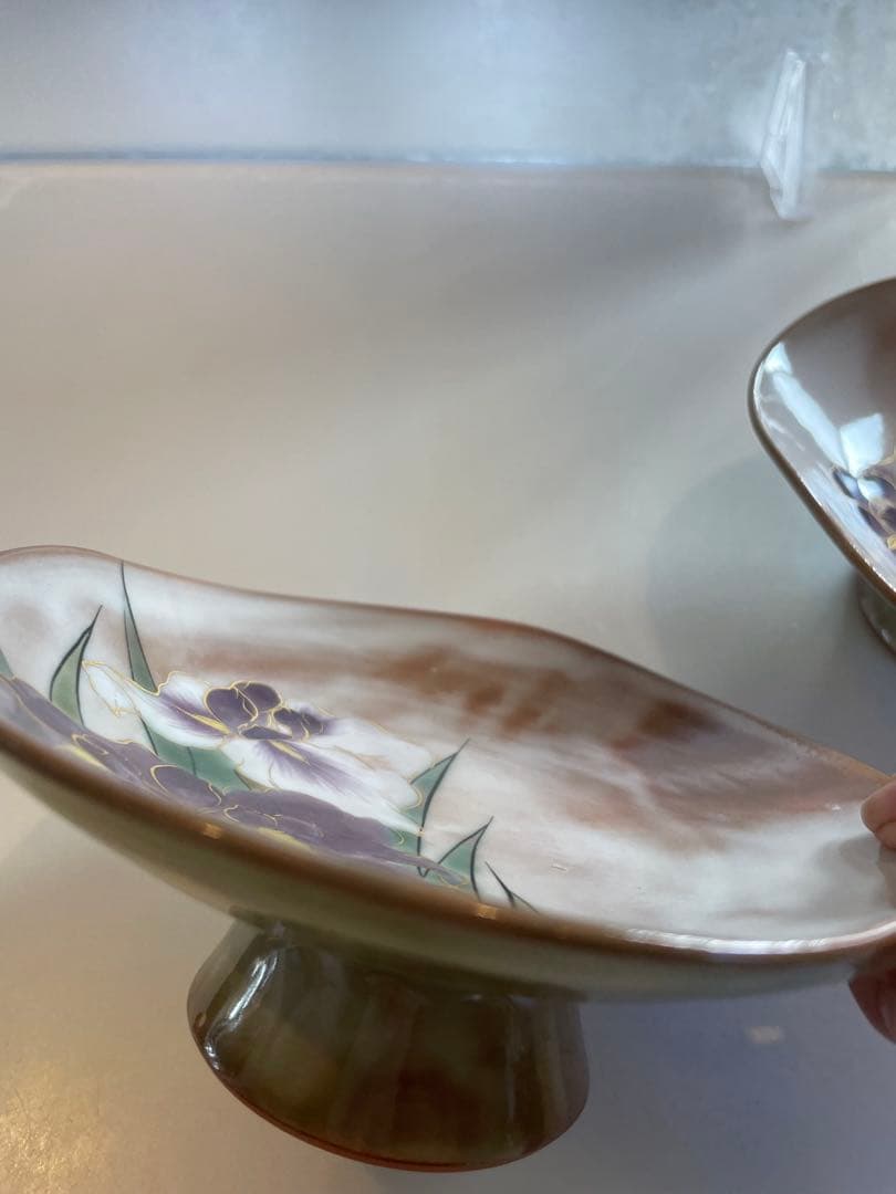 陶葊　陶あん　高台皿　2客