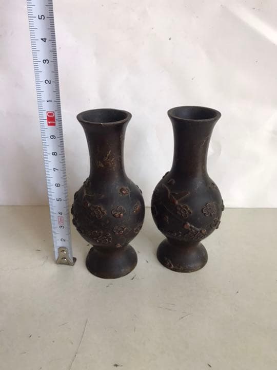 花瓶，古銅製，（旧家藏出し）古董，茶道具，書房置物，重2⃣️1⃣️0⃣️克高1⃣️0⃣️.5⃣️cm