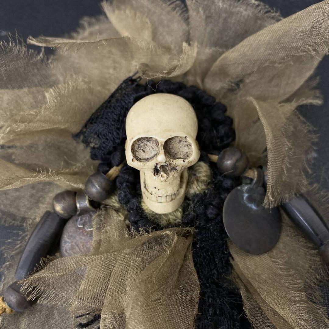 美品 SHARE SPIRIT アンティーク スカル コサージュ ブローチ