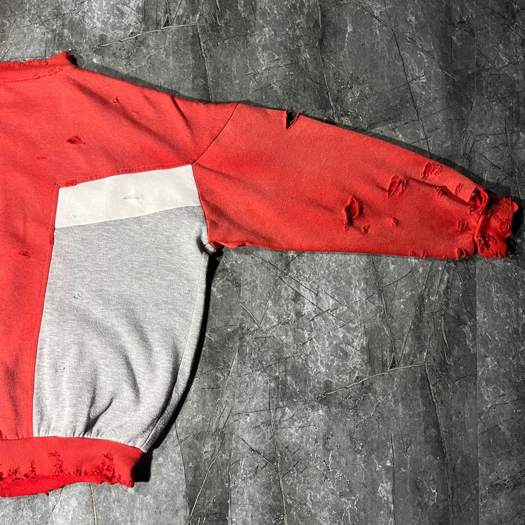 adidas 80s ボロ ジャージ スウェット 鬼フェード 赤 オリジナルス