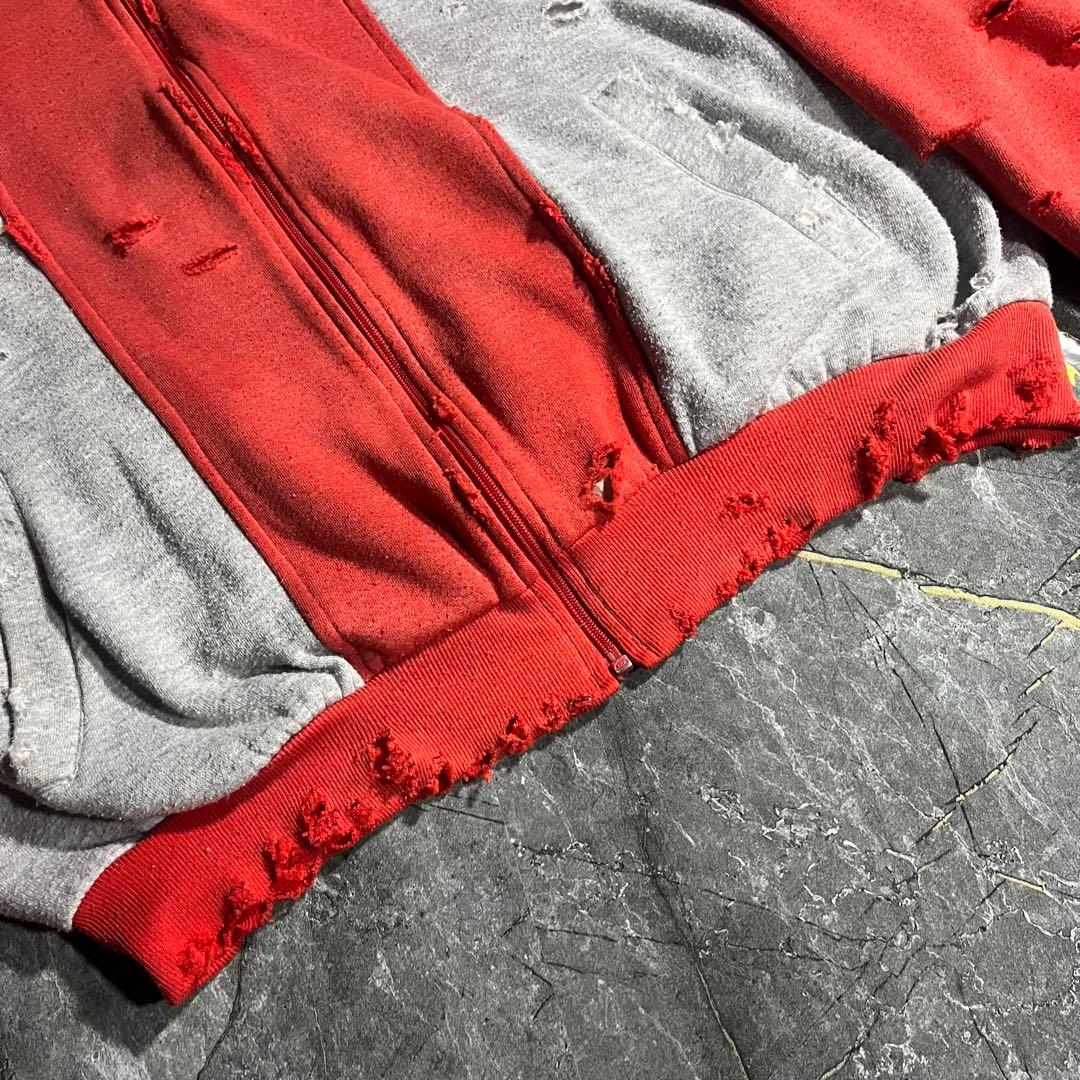 adidas 80s ボロ ジャージ スウェット 鬼フェード 赤 オリジナルス