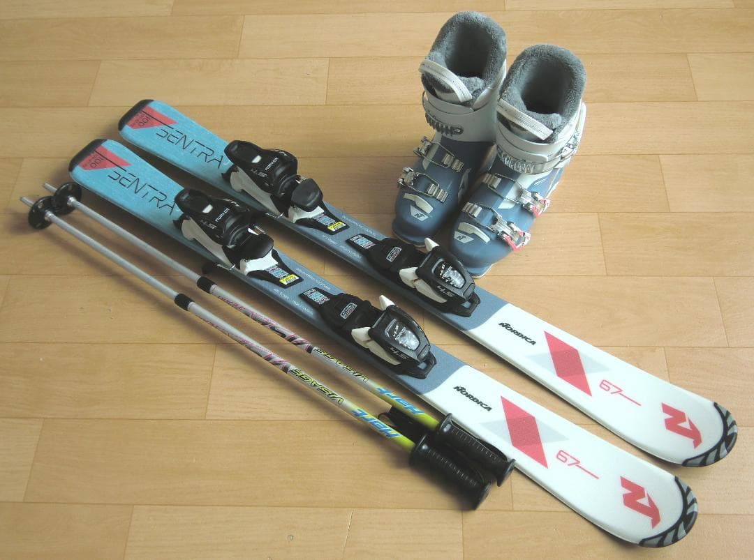 ■■送料無料■NORDICA■子供用スキーセット■板100靴20.5■WAX済■