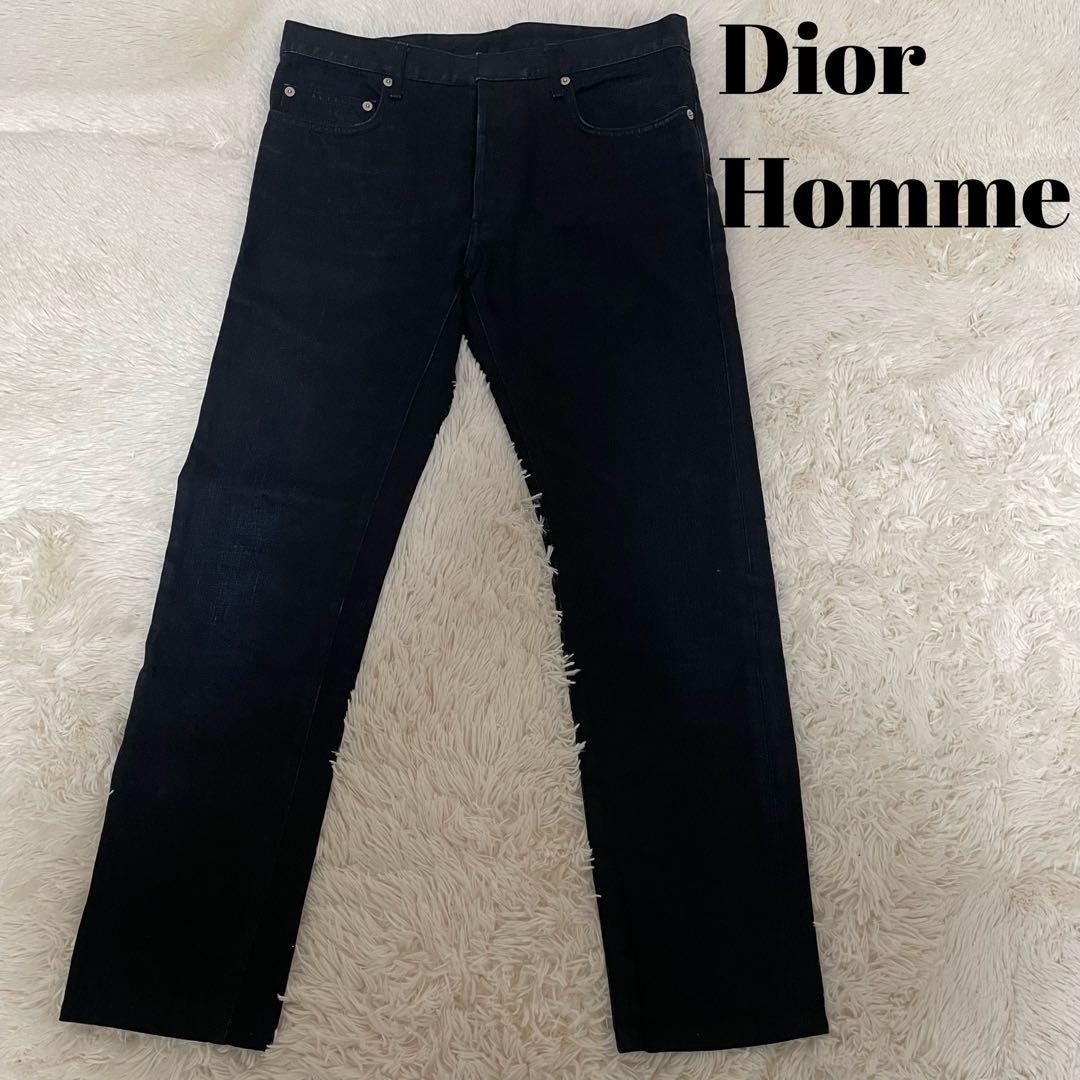 美品 ディオールオム コットン100% デニムパンツ ジーンズ ネイビー 30