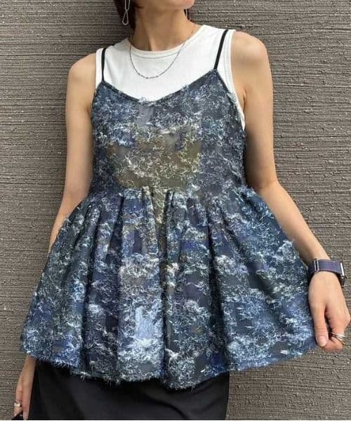 トップス AMERI MEDI RACHEL FLUFFY ART CAMISOLE S