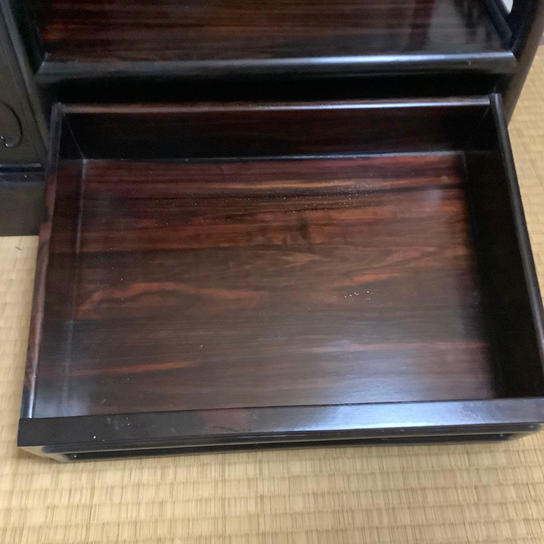 美品　レトロ　飾り棚　違い棚　茶棚　茶道　紫檀　木製　和家具　彫刻