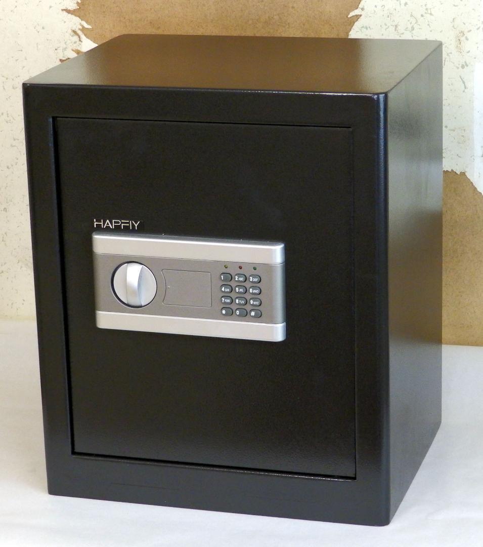 HAPFIY テンキーロック金庫 ブラック セーフティボックス シリンダー錠