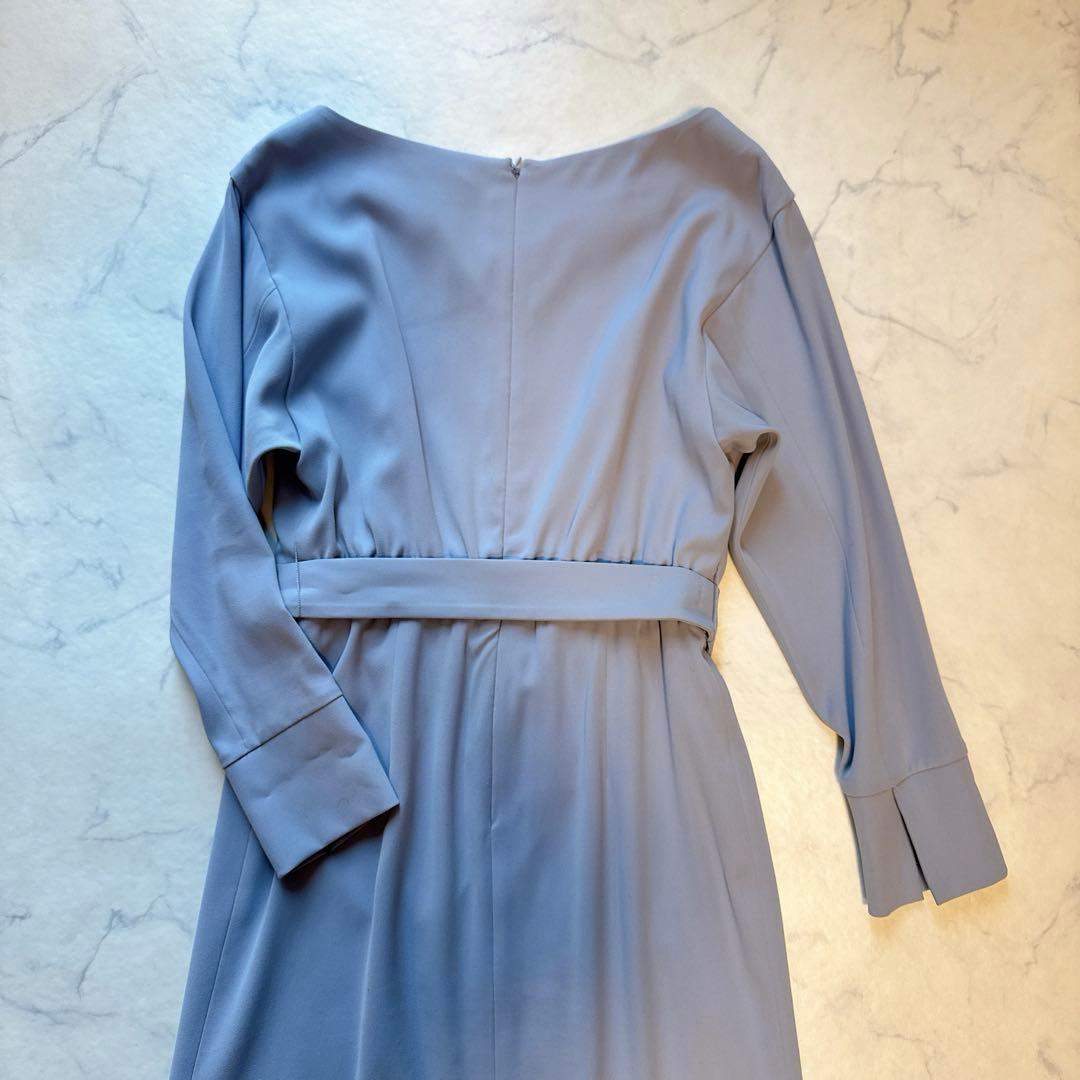 PINKY & DIANNE ダブルクロスアシンメトリーワンピース　ライトブルー