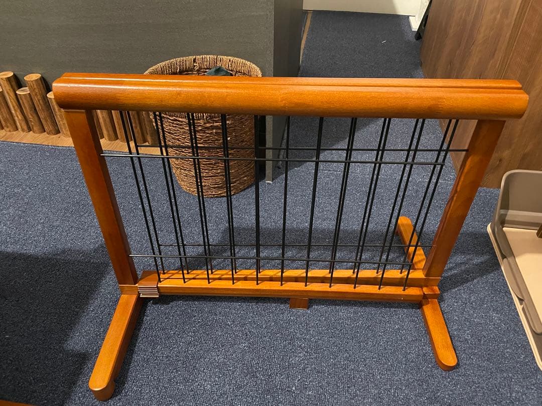 犬用自立式ゲート ブラウン・ブラック