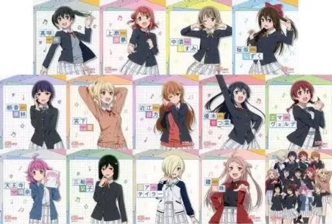 虹ヶ咲　セガコラボカフェ 冬服アートパネル　全14種セット　新品未使用