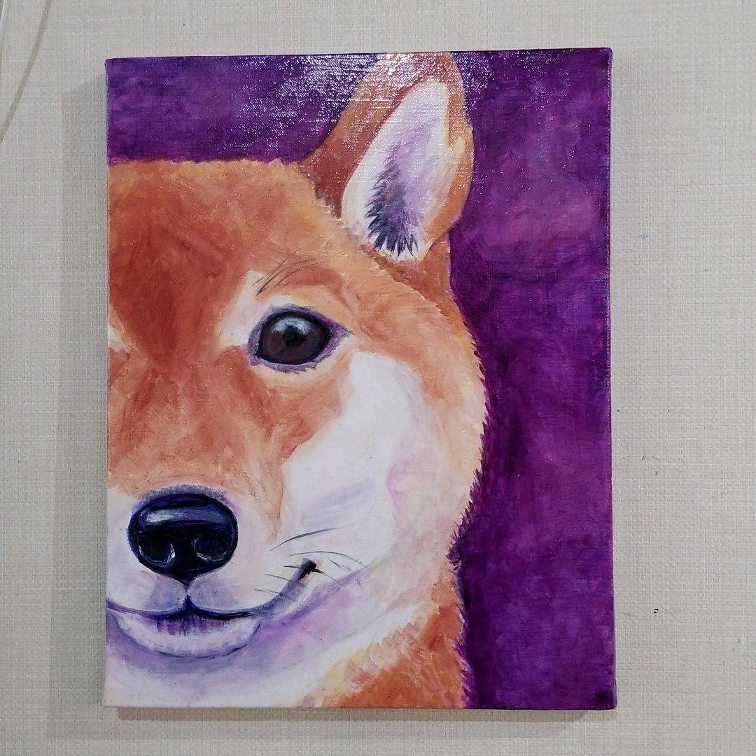油絵　専用　穏やかなお利口さんの柴犬　見本