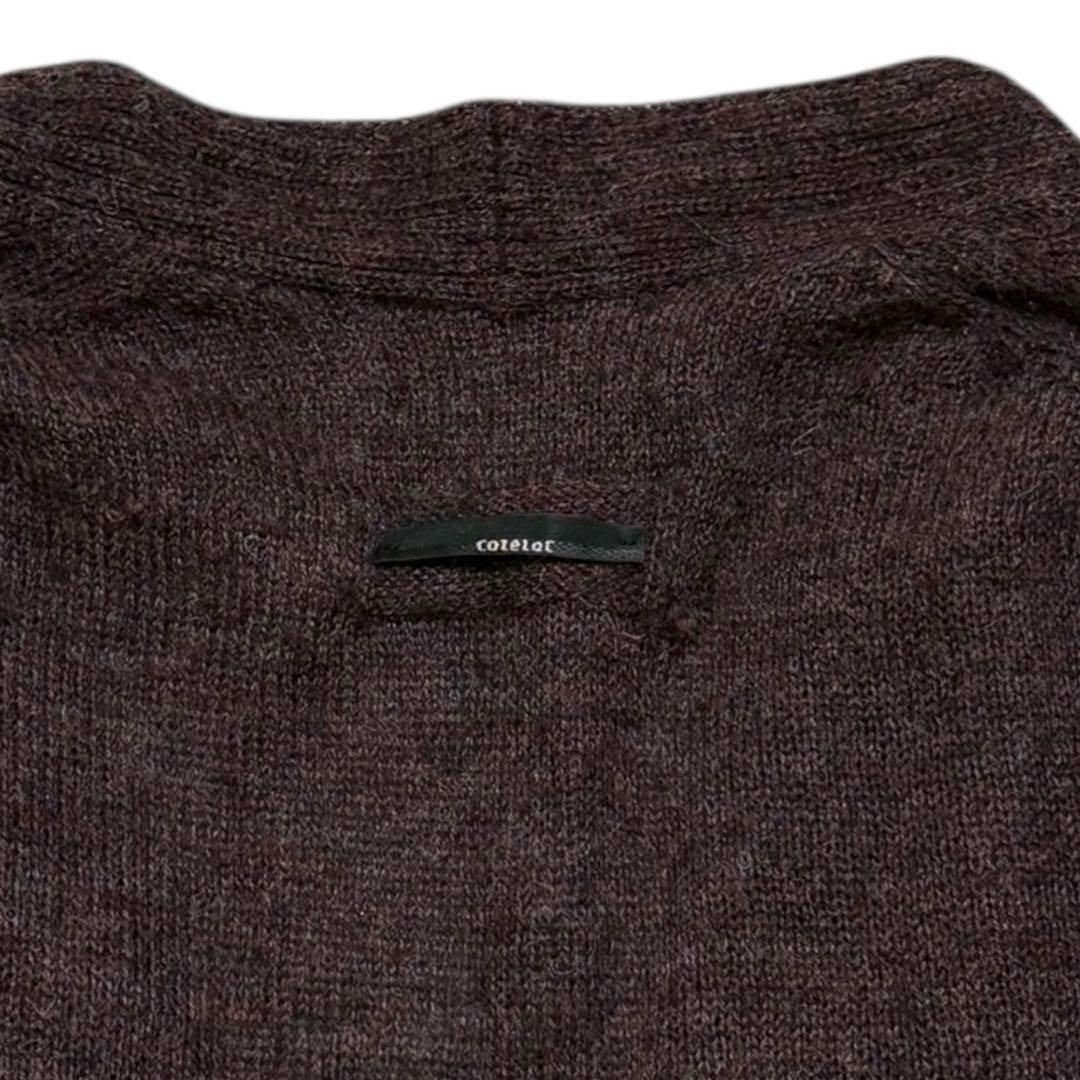Cotelac アルパカ混 Vネックカーディガン ダークパープル 1 極暖　芸術