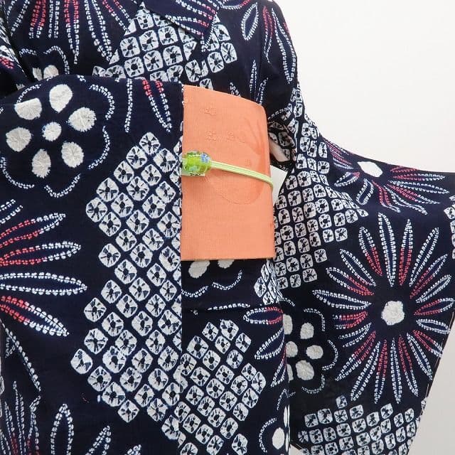 m1440＊美品 有松鳴海絞り 夏着物 綿 手縫い仕立て 高級浴衣