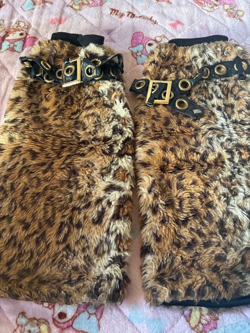 d.i.aレオパード柄ファーレッグウォーマー