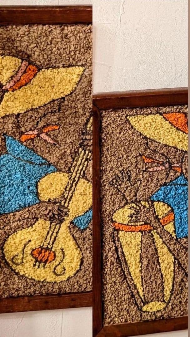 vintage アンティーク　モザイクアート 60's カリプソ　壁掛け