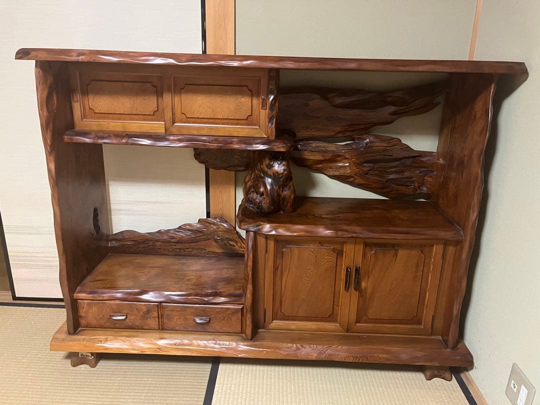希少　世界遺産　屋久杉 最高級 茶棚 飾り棚 キャビネット サイドボード