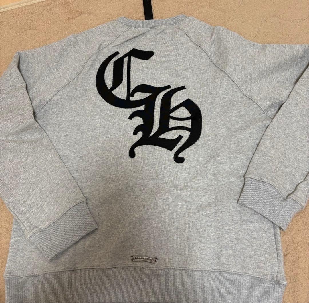 クロムハーツ　新品グレー CHロゴ　ロングスウェットシャツ　クロス　セメタリー