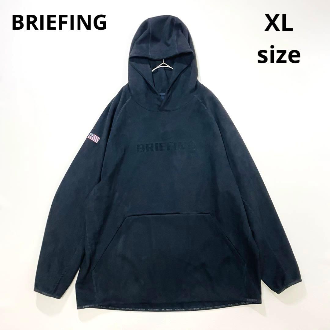 6511【美品】ブリーフィング　プルオーバーパーカー　スウェード調　23年　黒