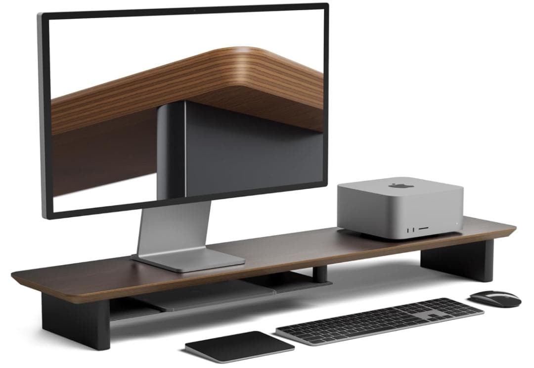 amesoba 木製 モニタースタンド 卓上 デスクシェルフ