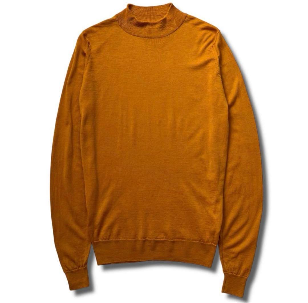 美品 JOHN SMEDLEY 30G モックネック ニット ウール セーター