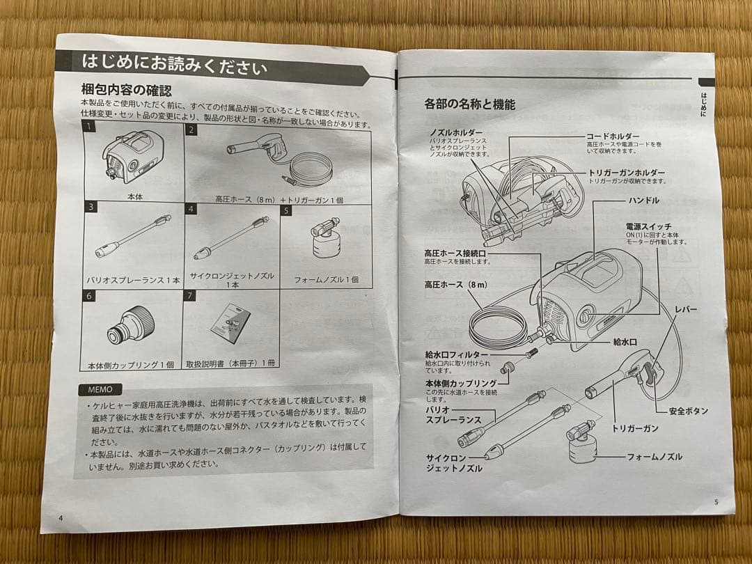 古*K様 KARCHER 高圧洗浄機 K2 本体　別売りの自吸用ホースとフィルタ