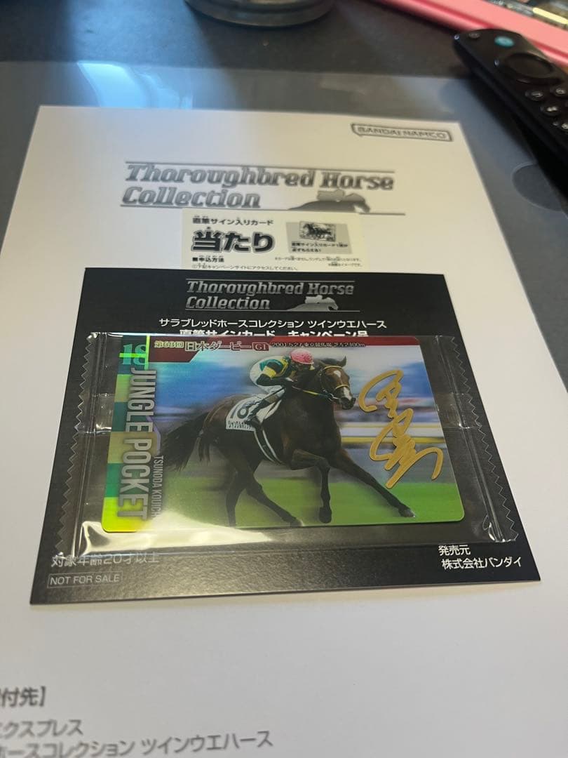 サラブレッドホースコレクション　直筆サイン ジャングルポケット角田晃一元騎手